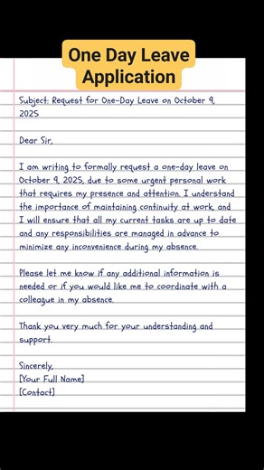 7.6K views · 115 reactions | Leave application letter writing idea part 43 #leaveapplication | English Class | Facebook