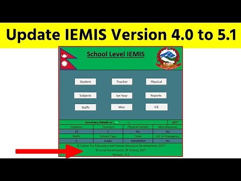 How to Update Version of IEMIS from 4.0 to 5.1 | Change IEMIS Version