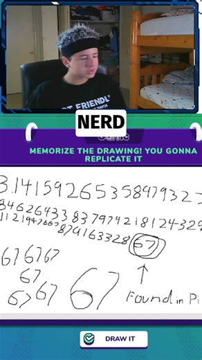 In this hilarious clip, watch as our contestant shares their experience of memorizing digits of Pi for a school competition! Can you beat their record?#PiChallenge #MemoryCompetition #GarticPhone #FunFacts #MathNerds