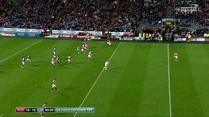 45K views · 1.2K reactions | "Ryan Hall, Ryan Hall, Ryan Hall scores for Leeds and wins them the League Leaders' Shield."  Another look at Ryan Hall's winning try from #SLRewind last night  Catch the full game here ➡️ https://www.youtube.com/watch?v=nie4EsasJdo | Super League | Facebook