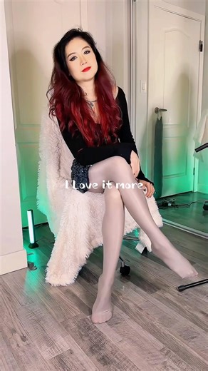 Silver nylon tights! Shiny pantyhose stockings hosiery sexy legs crossing feet girl model