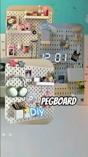 l made a desk decor pegboard ✨ #deskdecor #pegboard #diy