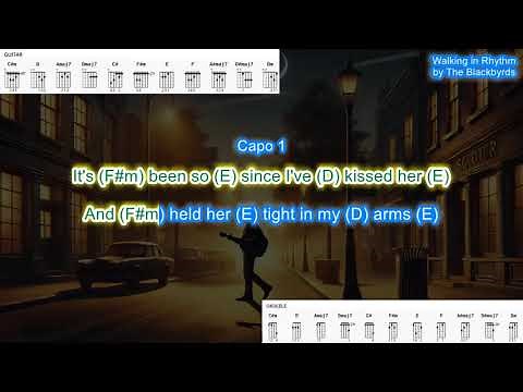 Walking in Rhythm (capo 1) by The Blackbyrds play along with scrolling guitar chords and lyrics