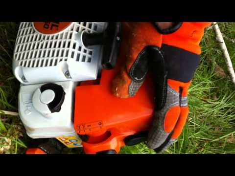 stihl ms250 chainsaw cold start