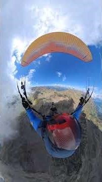 4K Paragliding Highlight #355e: Finally overcoming the mountain ridge and cloudy passage