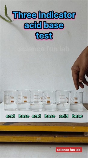 Three indicator acid base test science experiment #shorts #chemistry #biology #physics #experiment