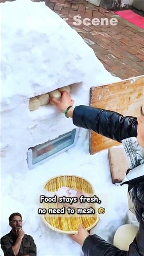 My fridge uses electricity, neighbor uses snow as a fridge 🤣