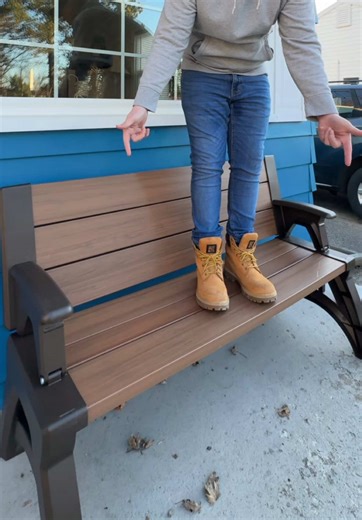 If you’ve been looking for space saving patio furniture, this bench that converts into a table is a really clever outdoor solution. It starts as a comfortable outdoor bench for a porch, patio, or backyard, but it quickly unfolds into a table with seating on both sides whenever you need a place to sit and enjoy the space. This type of convertible bench table works great for small patios, backyard seating areas, garden spaces, apartment balconies, and deck furniture setups where you want furniture