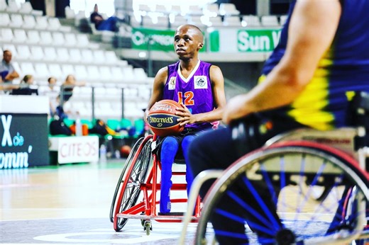 Sphelele Dlamini Begins French Elite Season Continuing Funding Drive for Basketball Chair