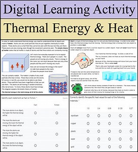 Digital Learning Activity - Thermal Energy & Heat - Distance Learning