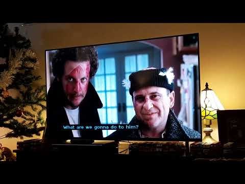 Home Alone 1990 Film Old Man Marley hits Harry & Marv with a Shovel & saves Kevin