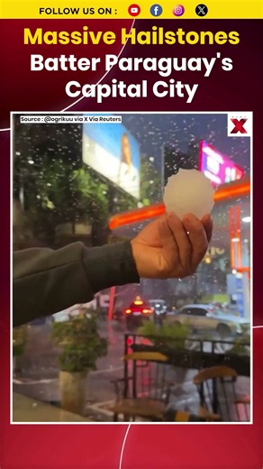 Massive Hailstones Batter Paraguay's Capital As Eyewitness Video Captures Storm #storm #shorts