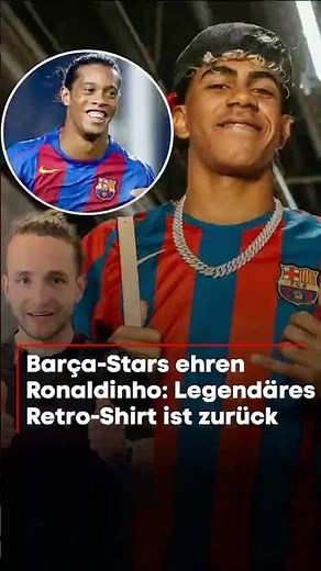 Barça stars honor Ronaldinho: Legendary retro shirt is back