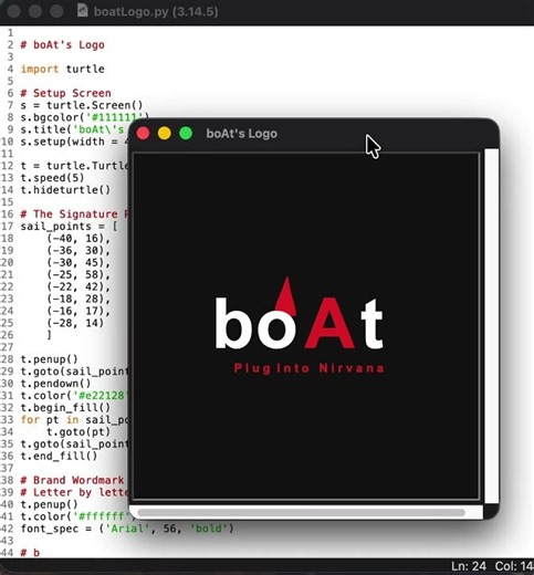 #boat #logo #python #turtle #coding #fun #creative #programming #boatlifestyle