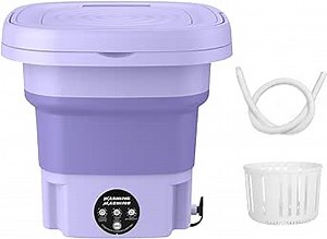 Amazon.com: 8L Portable Washing Machine, Foldable Mini Small Washing Machine for Socks, Underwear or Small Items for Apartment, Dorm, Camping, RV Travel laundry Purple : Appliances
