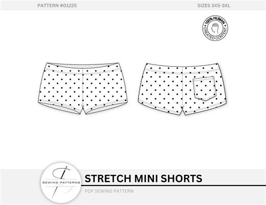 Stretch Mini Shorts With Pocket Sewing Pattern Digital Download - Etsy