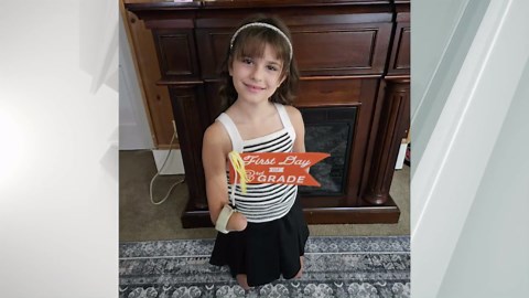 Edith Ann returns to school after amputation