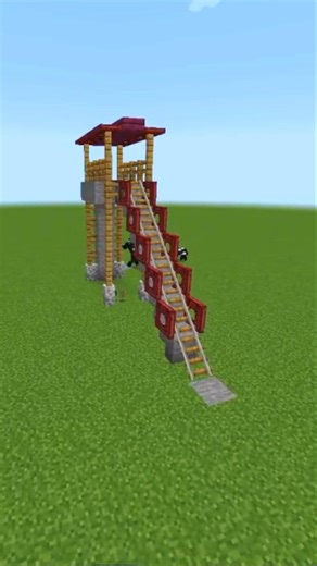 Minecraft Build: The Sky-High Minecart Slide#minecraft #youtubeshorts