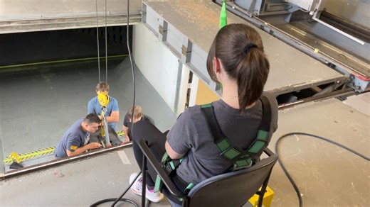 SWITCHBLADE AT THE WORLD FAMOUS KIRSTEN WIND TUNNEL The Kirsten Wind Tunnel is located at the University of Washington in Seattle. It has been used by almost all major aircraft manufacturers and many automotive manufacturers as well. (US Olympic Speed skaters and luge teams have also tested there.) We began by getting all of the parts and equipment into this amazing facility. Stay tuned for more reports on Friday. | Samson Sky Switchblade