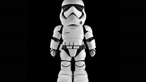 A Stormtrooper robot with facial recognition technology