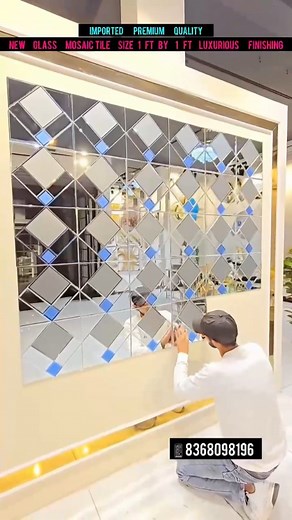3.1K views · 9.7K reactions | Trusted Seller ✅ All  India Shipping Available ( Imported Premium Quality ) ( Glass Mosaic Tile ) ( New Pattern ) ➡️ Size 1 Ft By 1 Ft Minimum 2 Box ( Wholesale And Bulk Quantity Price Different ) 1 Box Me 22 Pcs ☎️ 8368098196 #glass #glassmosaictile #mosaictile #howtoinstall #imported #premiumquality #luxurywallart #luxurydesign #luxuryhomes #luxuryinteriors | Ravi Plywood Interior & Decor | Facebook