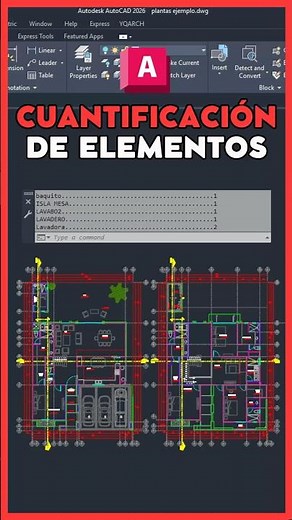 Cómo cuantificar bloques o comandos en AutoCAD con el comando BCOUNT