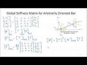 3 4 Global Stiffness Matrix for a Bar Element Arbitrarily Oriented in the Plane HD