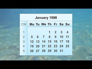 January 1998 Calendar