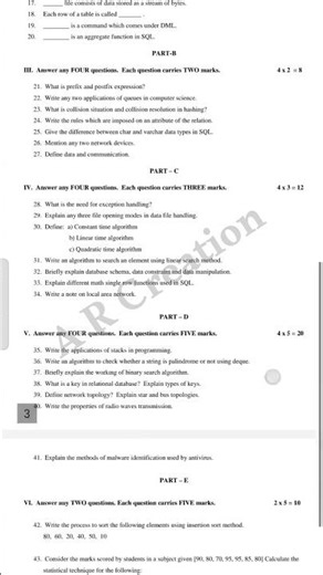 💥 2nd PUC COMPUTER SCIENCE MODEL QUESTION PAPER 1 || 2025-26 #puc #viral #cs