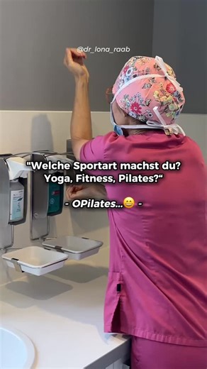 Dr. Lona Raab | NasenOP & Revision | Plastische Chirurgie on Instagram: "Meine Antwort → OPilates.⁠ Viele Stunden im OP sind körperlich tatsächlich anspruchsvoller, als man denkt... Konzentration, Haltung, Präzision.⁠ ⁠ Aber Spaß beiseite:⁠ Natürlich gehört Bewegung auch außerhalb der Praxis dazu.⁠ Was man online sieht, ist nur ein kleiner Teil, hinter den Kulissen gehört Ausgleich genauso dazu wie Verantwortung im OP🥰⁠ ⁠ #chirurgenalltag #plastischechirurgie #drlonaraab⁠ ______________________