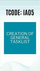 SAP QM | Creation of General Tasklist | TCODE: IA05 | SAP Quality Management