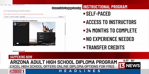 Free online high school diploma program offers second chance for Arizona adults
