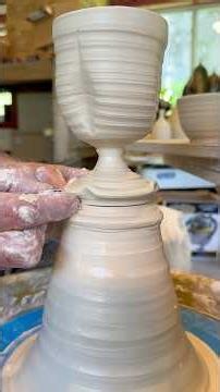Playing around with some new chalice shapes of the hump.. #pottery #clay #diy