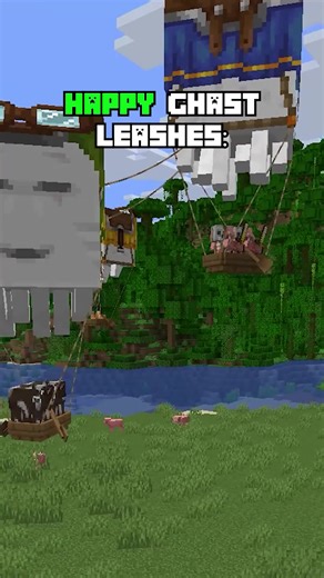Leads just got an upgrade in Minecraft! 🤩 You can now leash multiple mobs, attach them to boats, and even chest boats under a happy ghast! 🙌 ⭐Available now in the latest Java snapshot and Bedrock preview! #Minecraft #Update #HappyGhast #JavaEdition #BedrockEdition | Apex Hosting