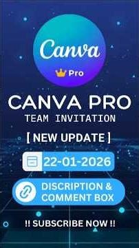 Canva Pro Team Invite Link Today | 22-01-2026 | Canva Pro New Team Updated Today !! #canva