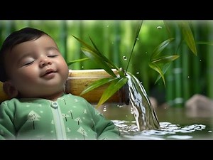 Deep sleep music and bamboo water sounds ♪ Way to sleep in 4 minutes [ Bamboo Water Relaxing Music ]