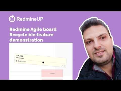 Redmine Agile board Recycle bin feature demonstration