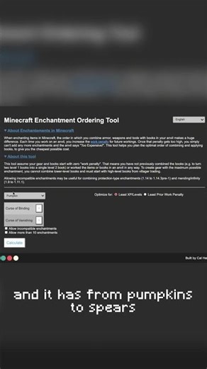 BEST Minecraft enchanting guide | Pt2 #shorts #minecraft #minecraftshorts #helpful #websites #gaming