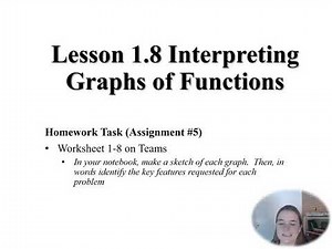 Lesson 1.8 Interpreting Graphs of Functions