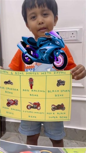🏍️ Learn 6 Bike Names with Zayan | Vehicles Learning for Kids
