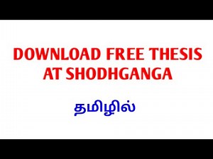 DOWNLOAD FREE THESIS AT SHODHGANGA