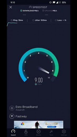 70mbps plan speed test in MB/s | netplus broadband | technical6