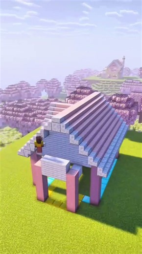 Simple & Cozy Cherry Blossom House Build Guide🌸#shorts#minecraft #minecraftbuilding #minecraftbeauty