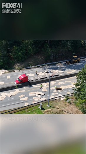 Hefty cleanup after plywood fell from a truck and was scattered all over I-95 in Westbrook, near Exit 64, closing down both sides of the highway and an overpass. This crash left at least two people dead, according to state police. Get the latest details here: https://www.fox61.com/article/news/local/middlesex-county/westbrook-connecticut-i-95-crash-overpass-investigation/520-6ab89c0d-fc47-4f73-8711-f667b4265443 | FOX61
