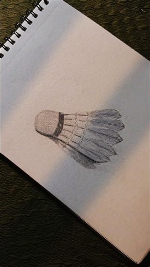 shuttle cock 3d realistic drawing tutorial #shorts