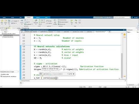 MATLAB code of a Neural Network | Numerical Training (Vectors, Matrices, and Gradient Descent)