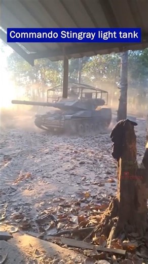 Thai Commando Stingray Light Tank With Anti-Drone Visor in Jungle Operations