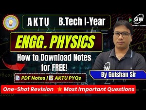 🧾 B.Tech 1st Year AKTU Notes 📘 | Physics Notes Download