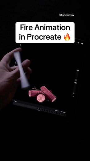 A step by step masterclass on how to animate this fire is available for everyone who's enrolled into my beginner-friendly Procreate course 🔥 Link in bio 💛 #procreate #animation