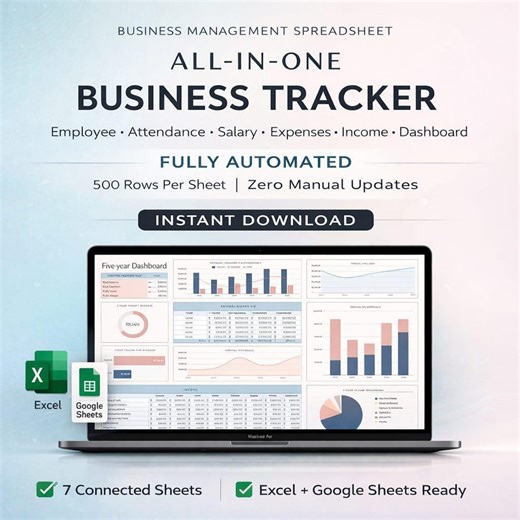 Feuille de calcul de gestion des employés | Présences, paie et notes de frais (modèle Excel + Google Sheets) - Etsy France